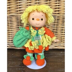 Vintage 80s Lollipop Lane Doll Orange Marmalade Crocheted Dress Hong Kong
